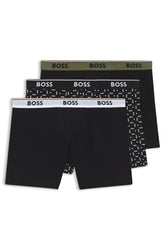 Paquet de 3 boxers pour homme par HUGO BOSS | 50554438 Noir | Boutique Vvög, vêtements mode pour homme et femme