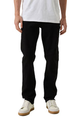 Men's front waist-down view of black straight-leg jeans showing full length and clean front by Garcia
