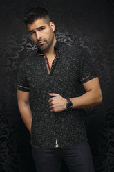 Chemise manches courtes pour homme par Au Noir | ALFIERI(SS) Noir | Boutique Vvög, inventaire complet de la marque Au Noir