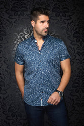 Chemise manches courtes pour homme par Au Noir | ALFIERI(SS) Marine | Boutique Vvög, inventaire complet de la marque Au Noir