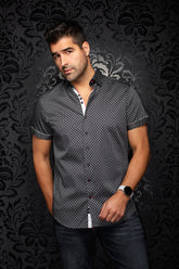 Chemise manches courtes en coton extensible pour homme par Au Noir | ALONA (SS) Noir | Boutique Vvög, inventaire complet de la marque Au Noir