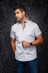 Chemise manches courtes en coton extensible pour homme par Au Noir | ALONA (SS) Blanc | Boutique Vvög, inventaire complet de la marque Au Noir