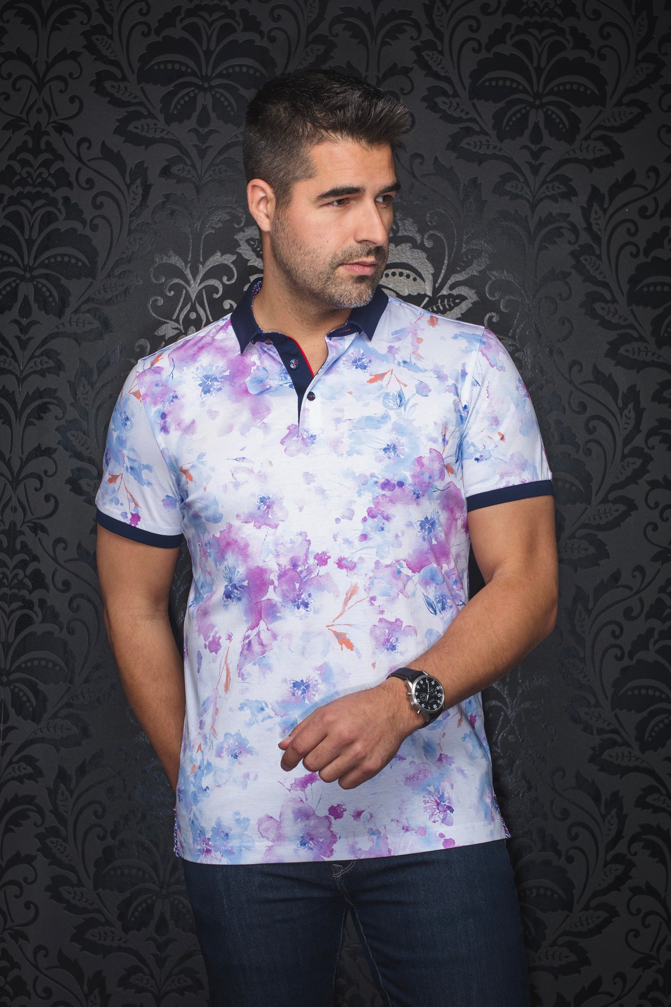 Polo pour homme par Au Noir | ANZIO Fuchsia | Boutique Vvög, inventaire complet de la marque Au Noir