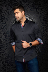 Chemise manches longues en Knit extensible pour homme par Au Noir | ARID Noir | Boutique Vvög, inventaire complet de la marque Au Noir
