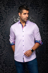 Chemise manches longues en Knit extensible pour homme par Au Noir | ARID Rose Pâle | Boutique Vvög, inventaire complet de la marque Au Noir