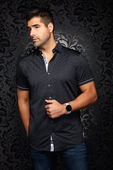 Chemise manches courtes en Knit extensible pour homme par Au Noir | ATACAMA (SS) Noir | Boutique Vvög, inventaire complet de la marque Au Noir