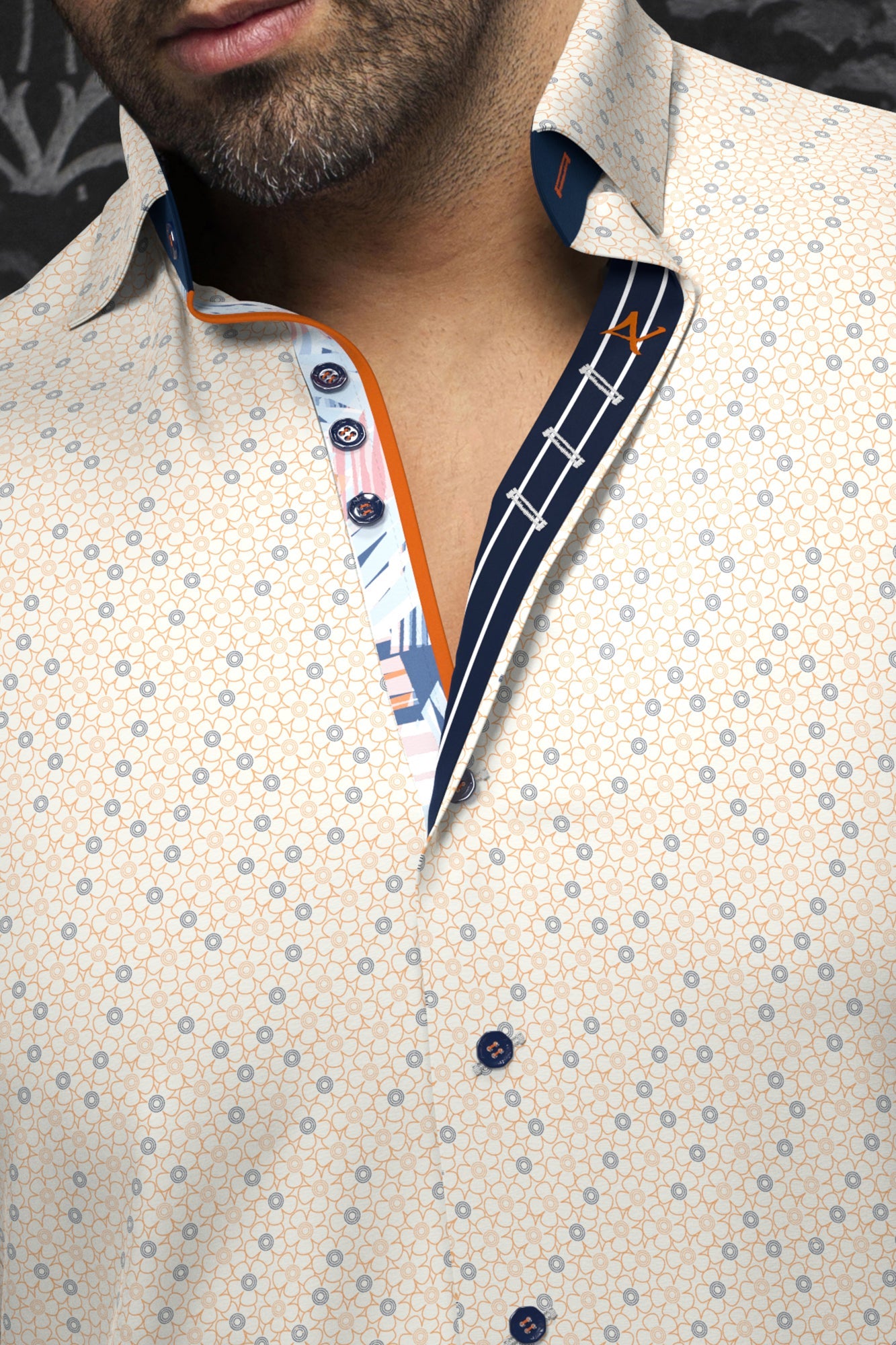 Chemise manches longues pour homme par Au Noir | ATLAS Orange | Boutique Vvög, inventaire complet de la marque Au Noir