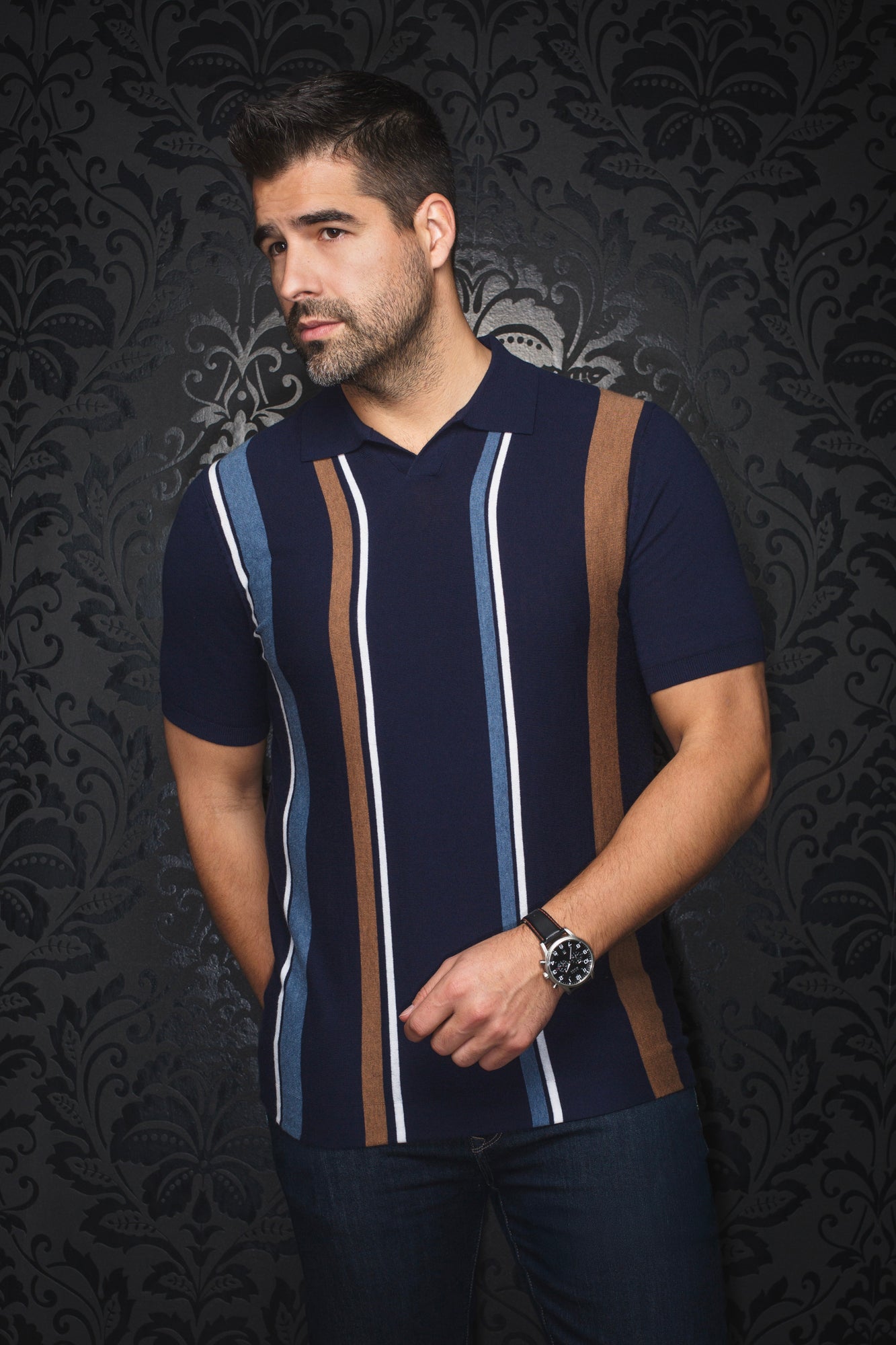 Polo en laine mérino pour homme par Au Noir | AVERY Marine | Boutique Vvög, inventaire complet de la marque Au Noir