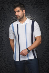 Polo en laine mérino pour homme par Au Noir | AVERY Blanc | Boutique Vvög, inventaire complet de la marque Au Noir
