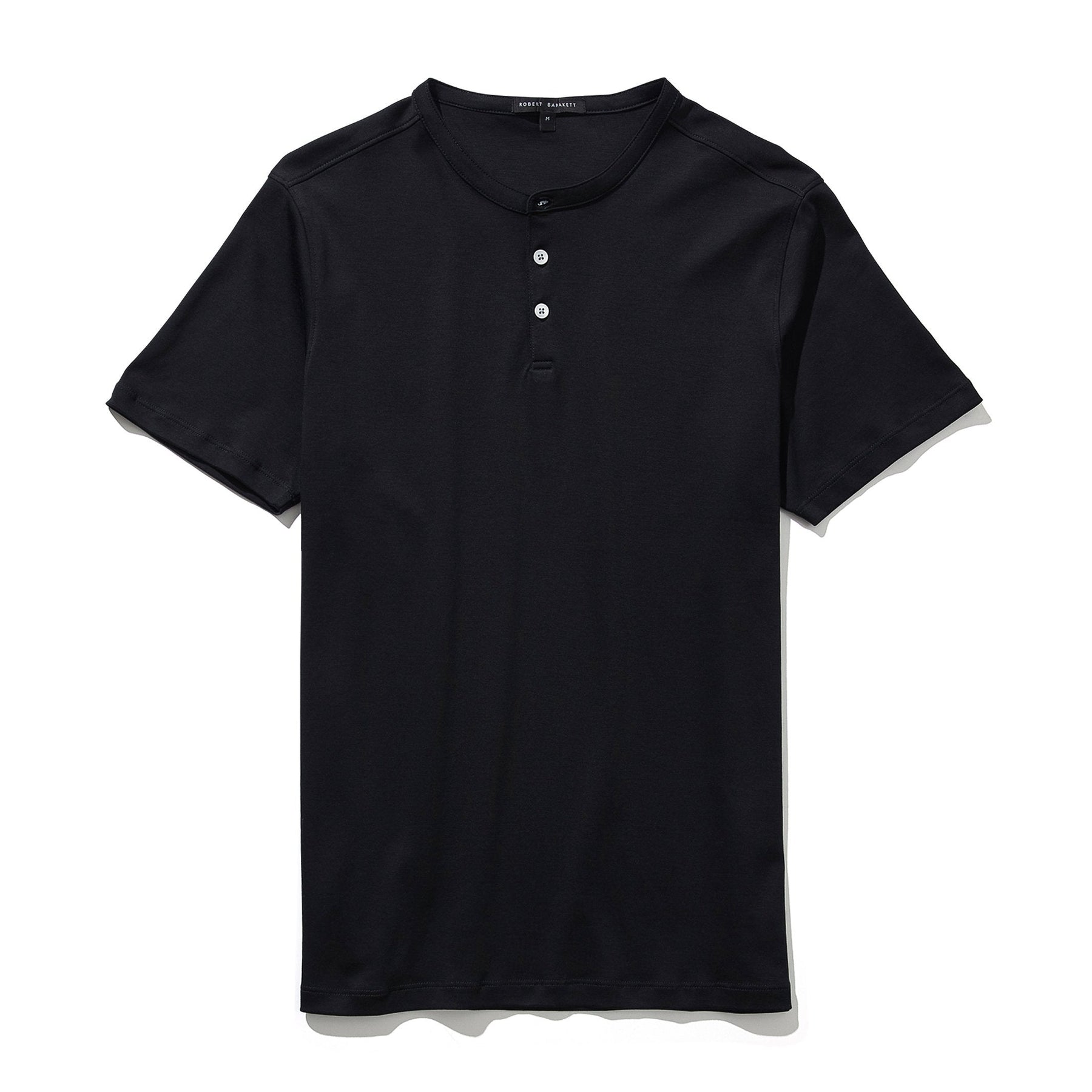 Chandail manches courtes henley pour homme par Robert Barakett | Georgia RB01173 Noir | Boutique Vvög, vêtements mode pour homme & femmes