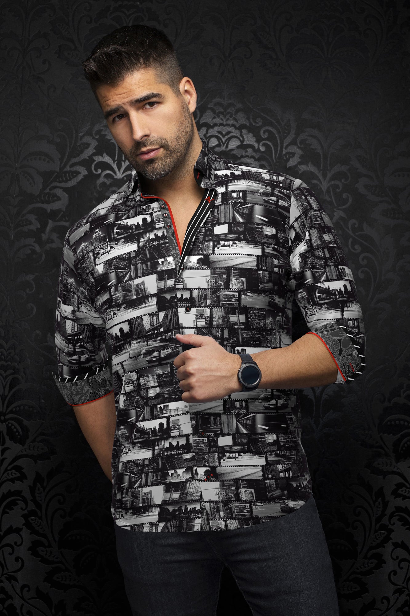 Chemise manches longues en Knit pour homme par Au Noir | BARCLAY Noir | Boutique Vvög, inventaire complet de la marque Au Noir