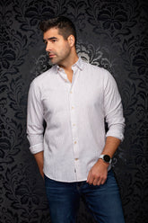 Chemise manches longues en lin pour homme par Au Noir | BERNAL Beige | Boutique Vvög, inventaire complet de la marque Au Noir