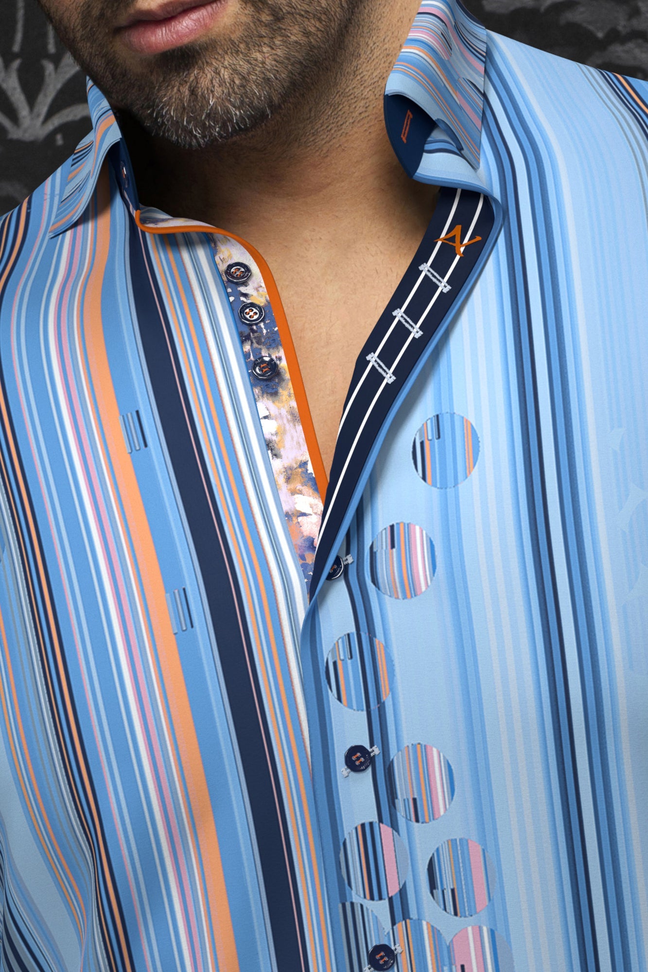 Chemise manches longues en Knit pour homme par Au Noir | BESMER Bleu Clair | Boutique Vvög, inventaire complet de la marque Au Noir