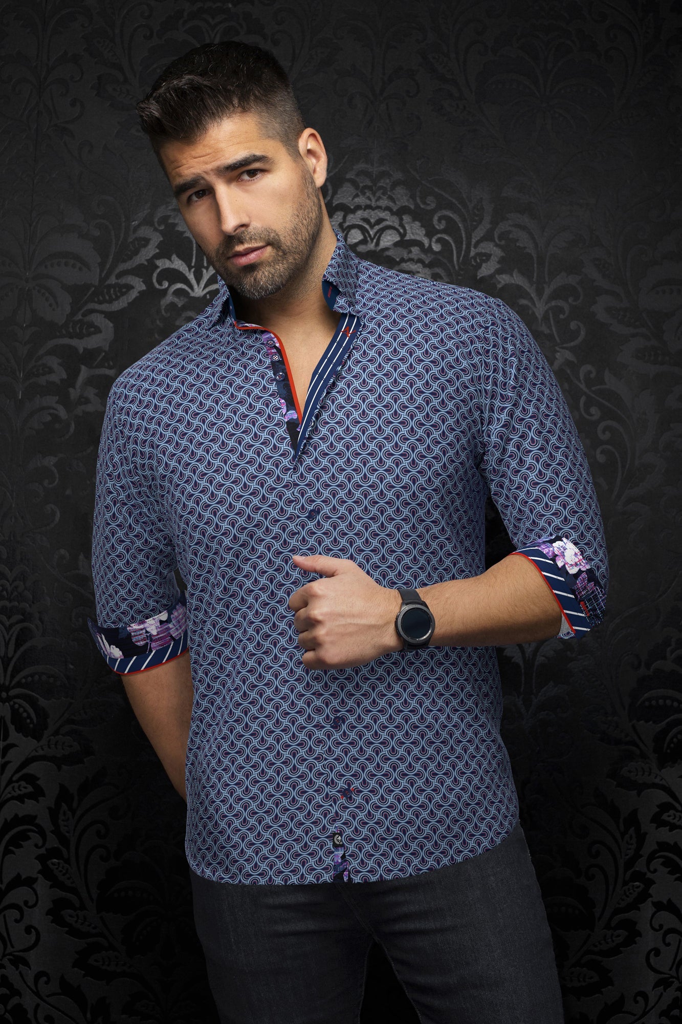 Chemise manches longues pour homme par Au Noir | BOSCO Marine | Boutique Vvög, inventaire complet de la marque Au Noir