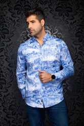 Chemise manches longues en Knit extensible pour homme par Au Noir | BREEZE Bleu Pâle | Boutique Vvög, inventaire complet de la marque Au Noir