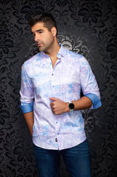 Chemise manches longues en Knit extensible pour homme par Au Noir | BREEZE Rose | Boutique Vvög, inventaire complet de la marque Au Noir