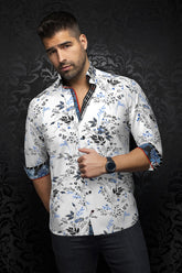 Chemise manches longues en Knit pour homme par Au Noir | BRENNER Blanc Royal | Boutique Vvög, inventaire complet de la marque Au Noir