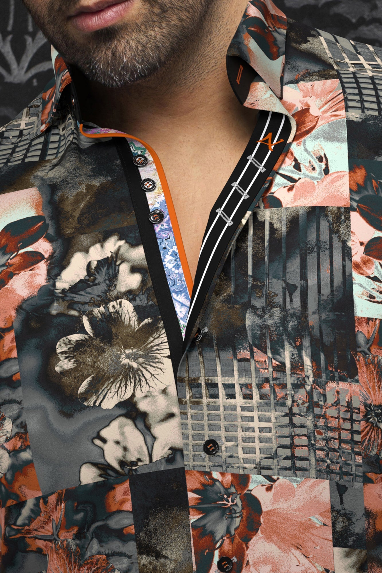 Chemise manches longues pour homme par Au Noir | BRENTANO Gris | Boutique Vvög, inventaire complet de la marque Au Noir