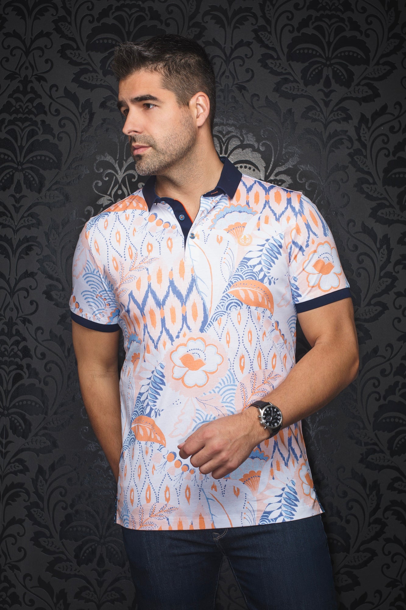 Polo pour homme par Au Noir | BRIXLEY Orange | Boutique Vvög, inventaire complet de la marque Au Noir