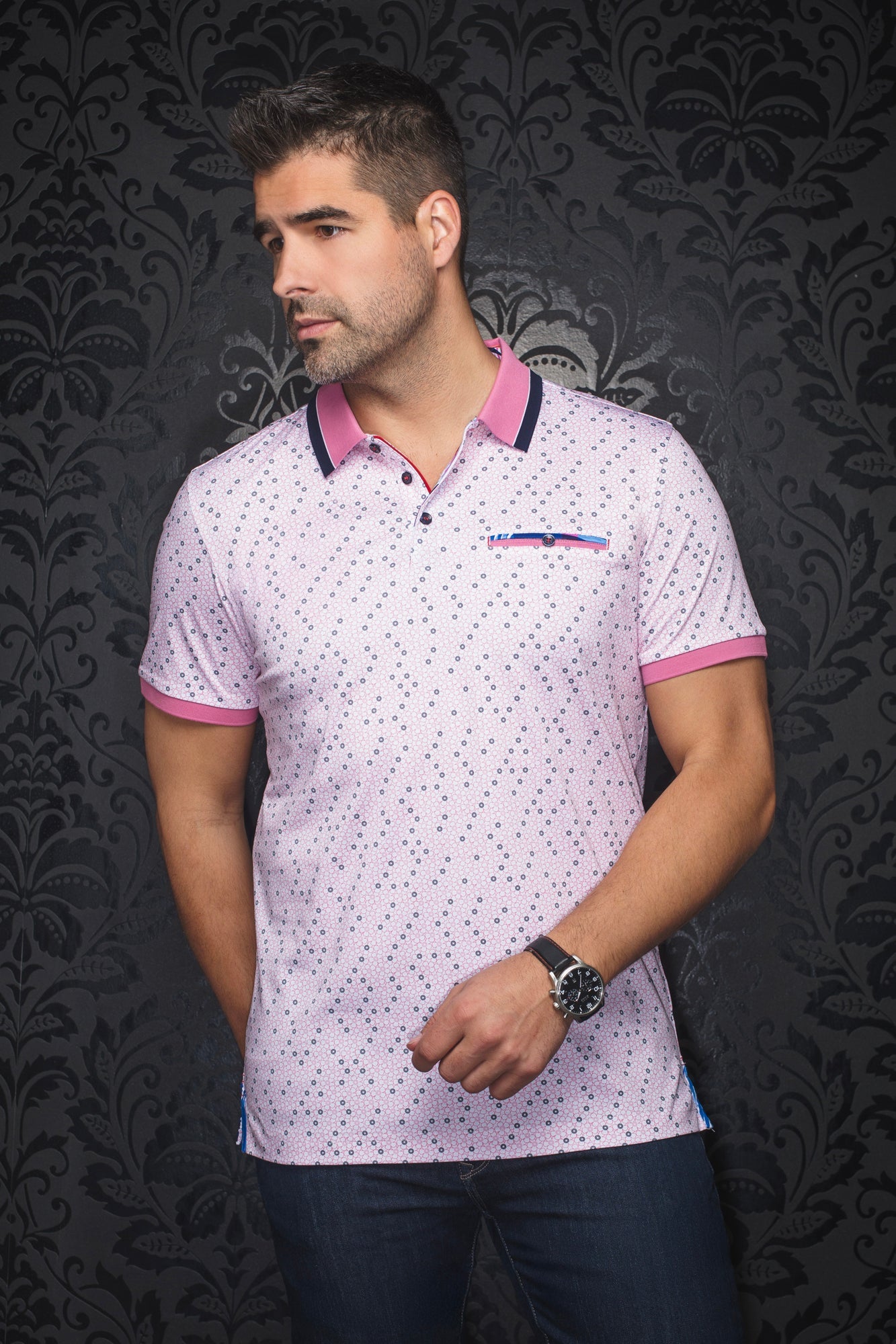 Polo pour homme par Au Noir | BRYLEE Fuchsia | Boutique Vvög, inventaire complet de la marque Au Noir