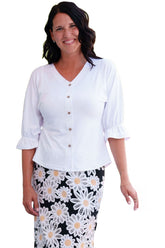Blouse pour femme par Rien ne se perd, tout se crée | Tonique Blanc | Boutique Vvög, vêtements mode pour homme et femme