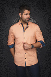 Chemise manches longues en Knit pour homme par Au Noir | CALDARA Orange | Boutique Vvög, inventaire complet de la marque Au Noir