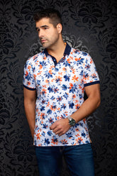 Polo pour homme par Au Noir | CANTERAS Blanc Orange | Boutique Vvög, inventaire complet de la marque Au Noir