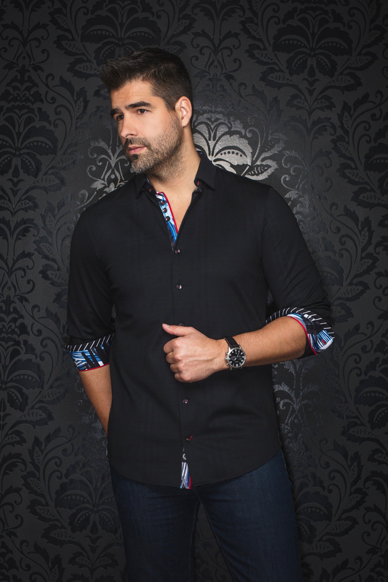 Chemise manches longues en Knit pour homme par Au Noir | CAPAZZA Noir | Boutique Vvög, inventaire complet de la marque Au Noir
