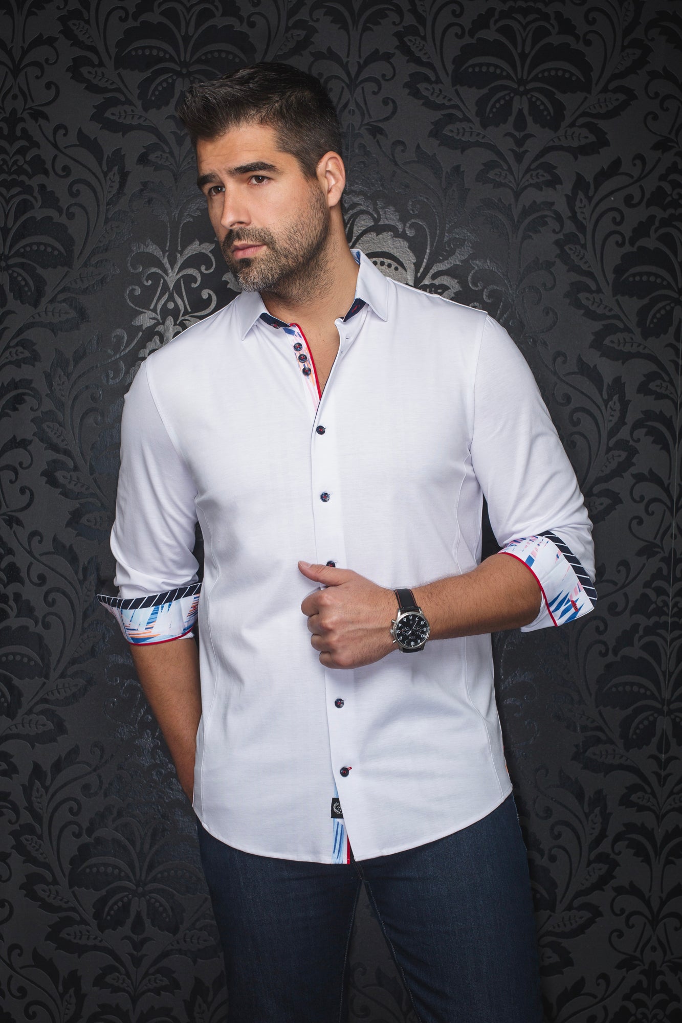 Chemise manches longues en Knit pour homme par Au Noir | CAPAZZA Blanc | Boutique Vvög, inventaire complet de la marque Au Noir