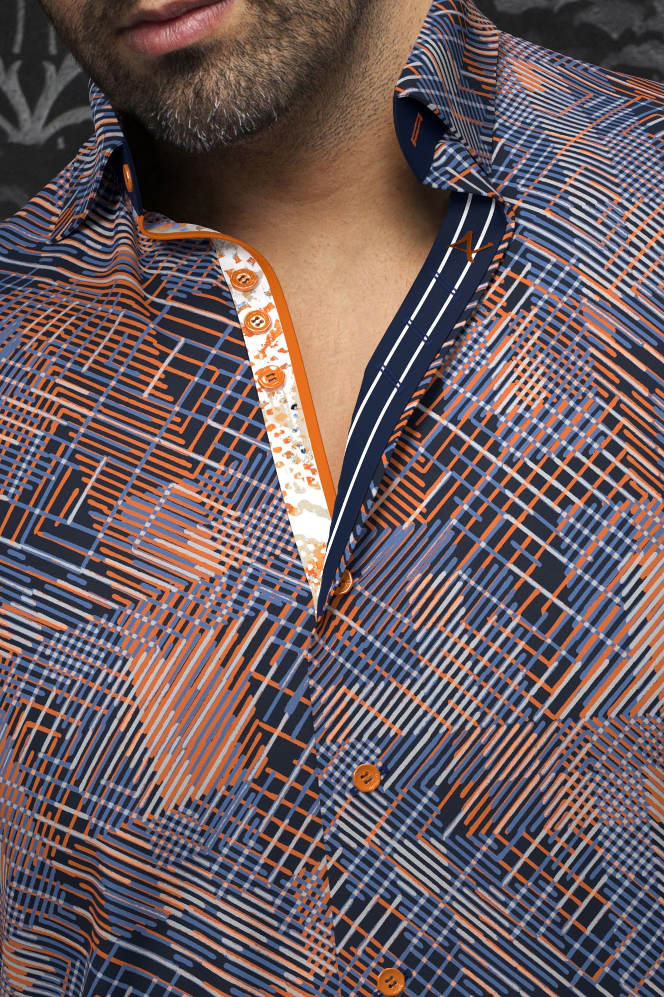 Chemise manches longues en Knit pour homme par Au Noir | CLARKE Orange | Boutique Vvög, inventaire complet de la marque Au Noir