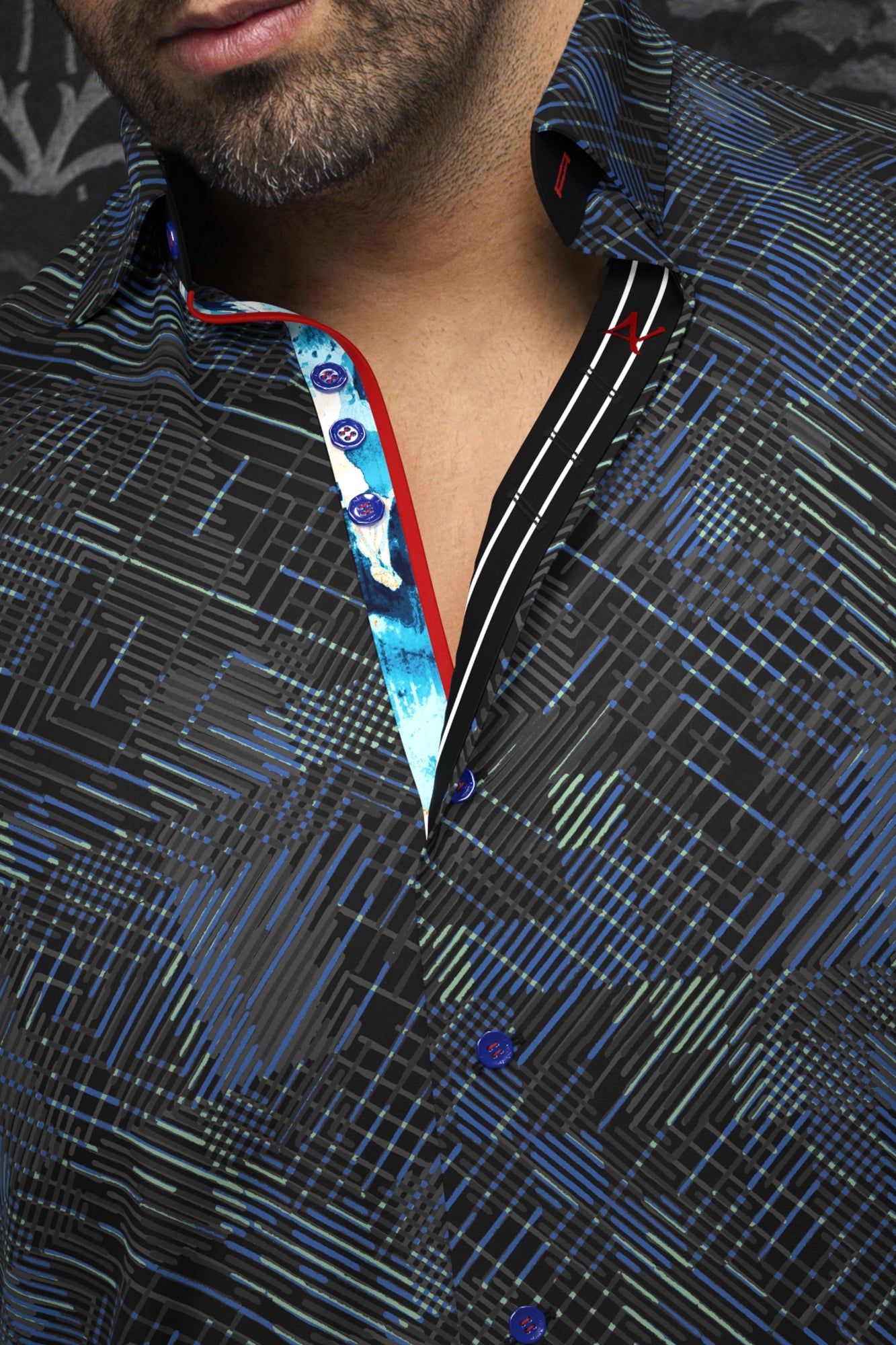 Chemise manches longues en Knit pour homme par Au Noir | CLARKE Noir Menthe | Boutique Vvög, inventaire complet de la marque Au Noir