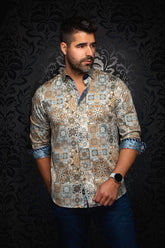 Chemise manches longues pour homme par Au Noir | CLOVIS Beige Clair | Boutique Vvög, inventaire complet de la marque Au Noir