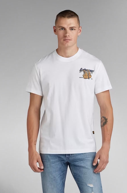 T-Shirt pour homme par G-Star RAW | D24423 336 Blanc/110-WHITE | Boutique Vvög, vêtements mode pour homme et femme