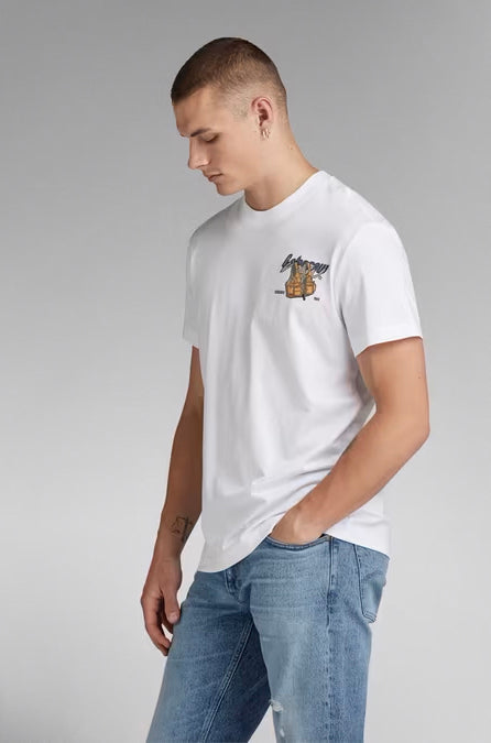 T-Shirt pour homme par G-Star RAW | D24423 336 Blanc/110-WHITE | Boutique Vvög, vêtements mode pour homme et femme