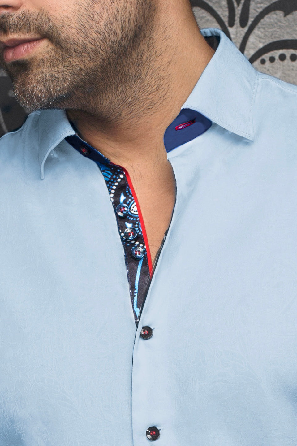 Chemise manches longues pour homme par Au Noir | DOMINION Bleu Clair | Boutique Vvög, inventaire complet de la marque Au Noir