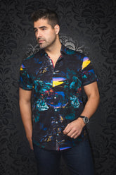 Chemise manches courtes en Knit pour homme par Au Noir | ELSTER(SS) Noir | Boutique Vvög, inventaire complet de la marque Au Noir