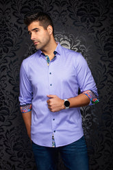 Chemise manches longues en Knit extensible pour homme par Au Noir | ELVARIS Lavande | Boutique Vvög, inventaire complet de la marque Au Noir