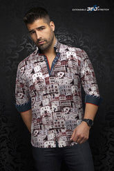 Knit long sleeve shirt for men by Au Noir | ETHAN White Rust | Boutique Vvög, complete inventory of the Au Noir brand