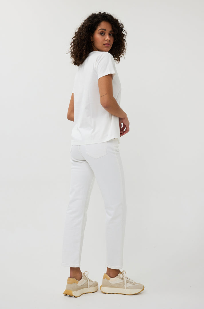 T-Shirt pour femme par Esqualo | SP2505015 Blanc Cassé/Sable | Boutique Vvög, vêtements mode pour homme et femme