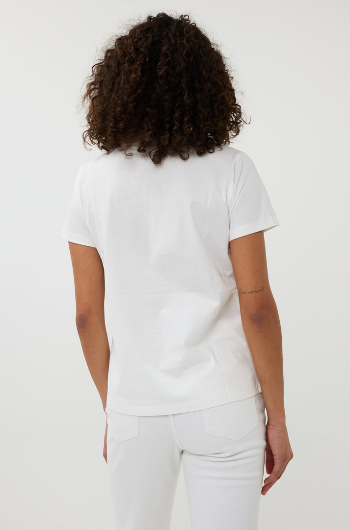 T-Shirt pour femme par Esqualo | SP2505015 Blanc Cassé/Sable | Boutique Vvög, vêtements mode pour homme et femme