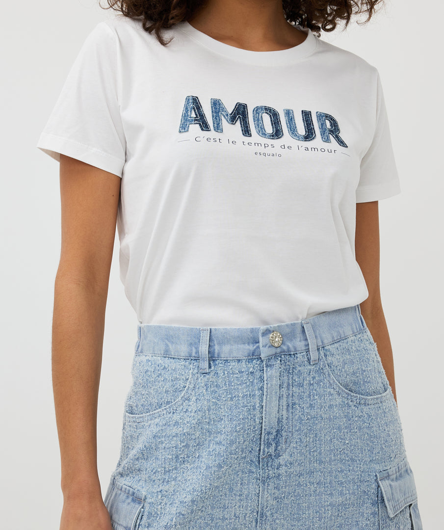 T-Shirt pour femme par Esqualo | SP2505017 Blanc Cassé | Boutique Vvög, vêtements mode pour homme et femme