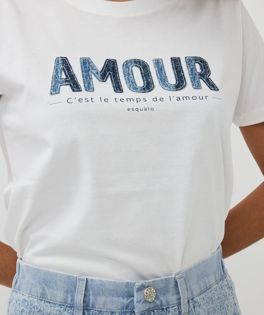 T-Shirt pour femme par Esqualo | SP2505017 Blanc Cassé | Boutique Vvög, vêtements mode pour homme et femme