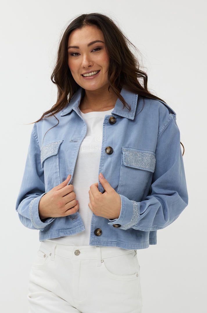 Jacket pour femme par Esqualo | SP2512003 Bleu | Boutique Vvög, vêtements mode pour homme et femme
