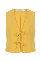 Boléro sans manche pour femme par Esqualo | F2510504 Olive Doré | Boutique Vvög, vêtements mode pour homme et femme