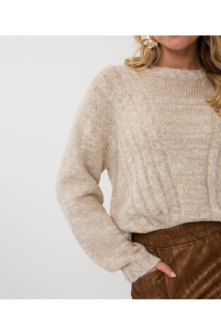 Tricot pour femme par Esqualo | F2518500 Sable Clair | Boutique Vvög, vêtements mode pour homme et femme