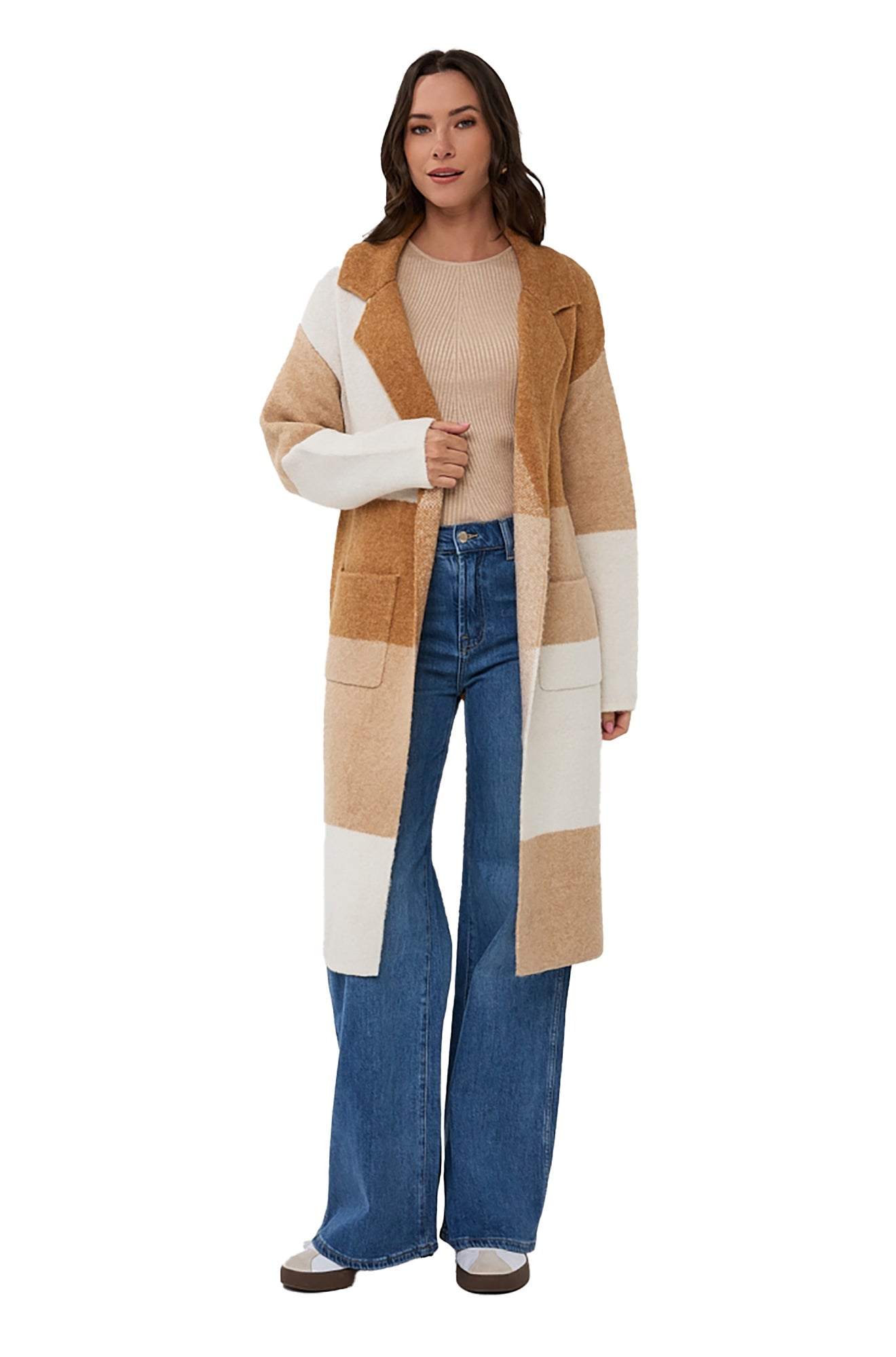 Pardessus extérieur pour femme par Esqualo | F2518507 Sable | Boutique Vvög, vêtements mode pour homme et femme