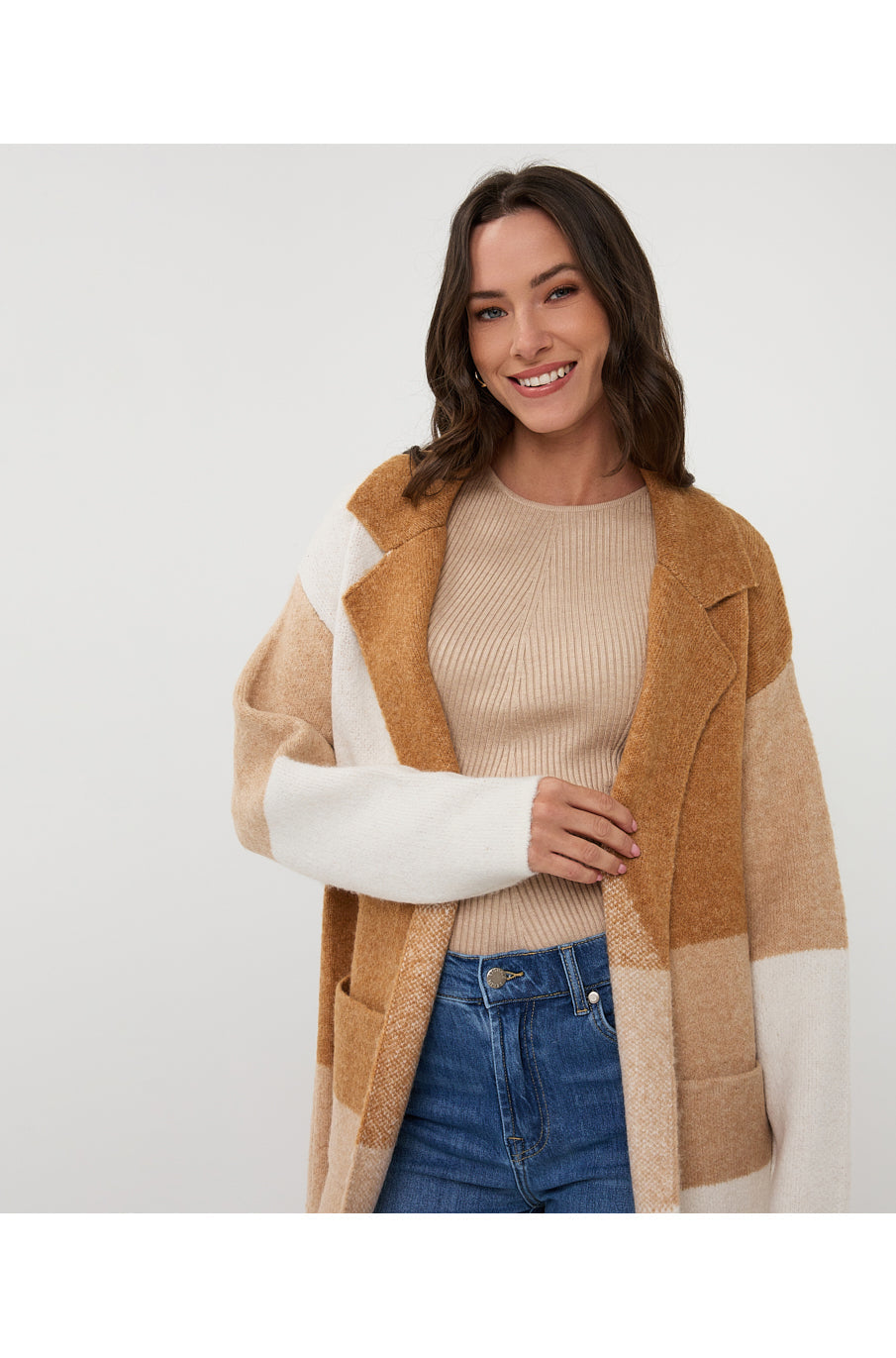 Pardessus extérieur pour femme par Esqualo | F2518507 Sable | Boutique Vvög, vêtements mode pour homme et femme