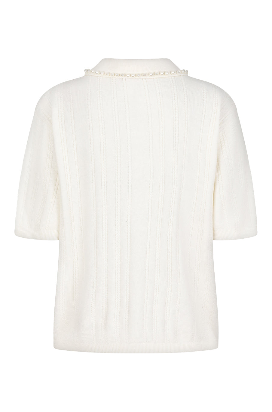 Polo avec col perlé pour femme par Esqualo | F2527510 Blanc Cassé | Boutique Vvög, vêtements mode pour homme et femme