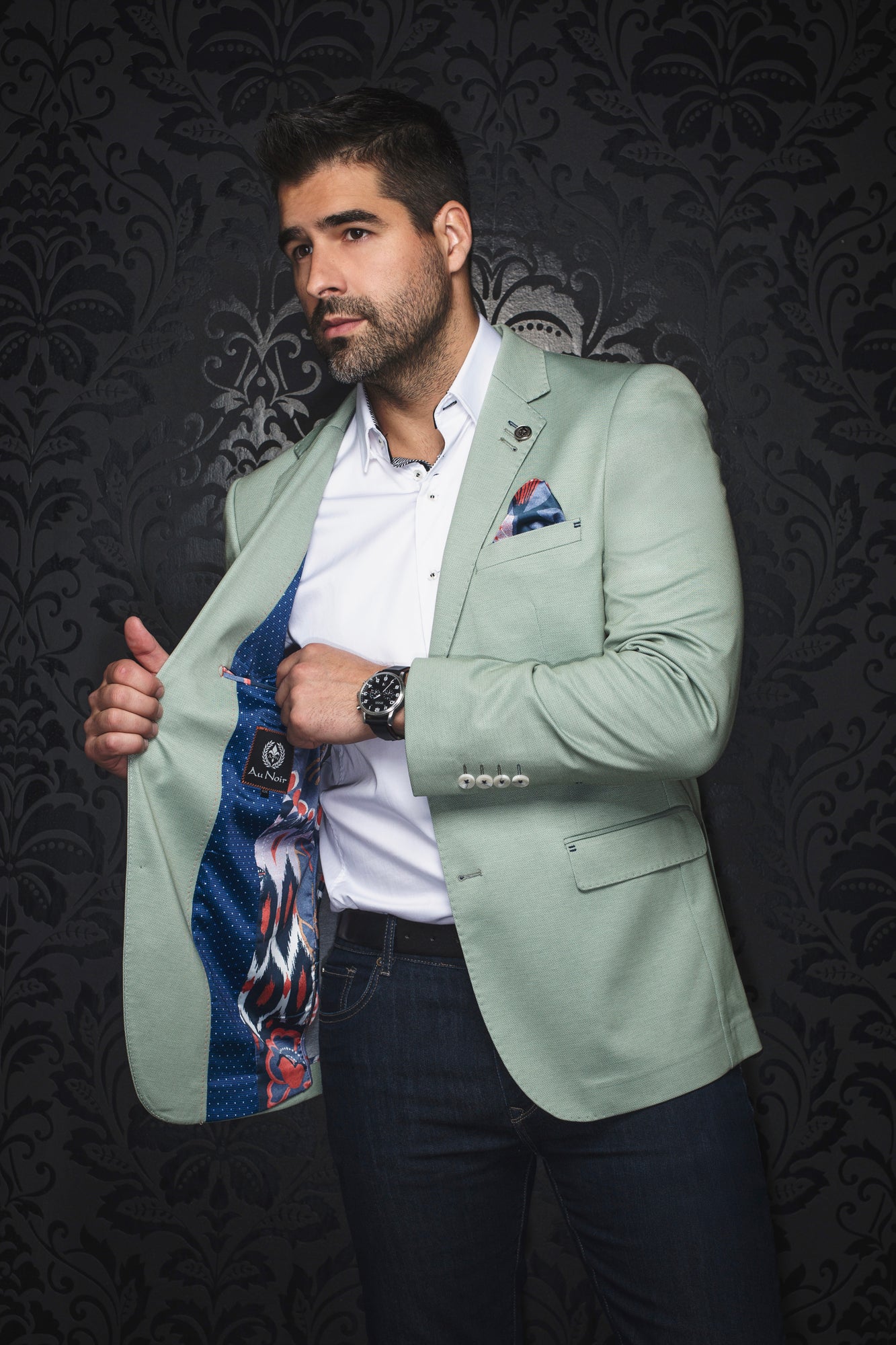 Veston pour homme par Au Noir | GLOVER Vert | Boutique Vvög, inventaire complet de la marque Au Noir