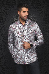 Chemise manches longues en Knit extensible pour homme par Au Noir | HAINAN Blanc Multi | Boutique Vvög, inventaire complet de la marque Au Noir